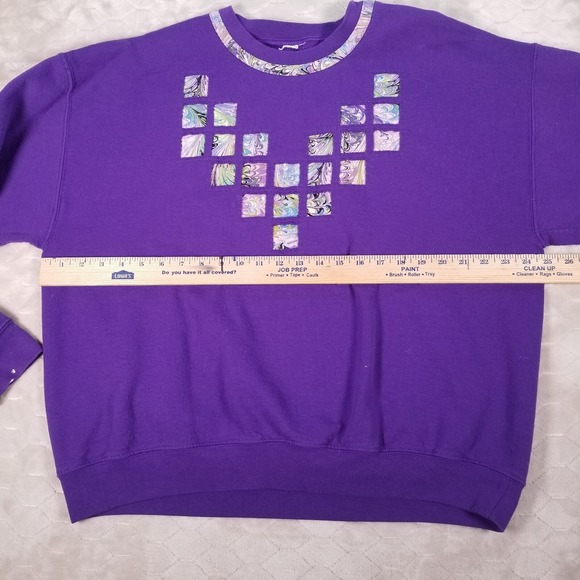 VTG Purple Embroidered Customized Grandma Sweatshirt Cut Tag Sz XL Look - Picture 7 of 11
